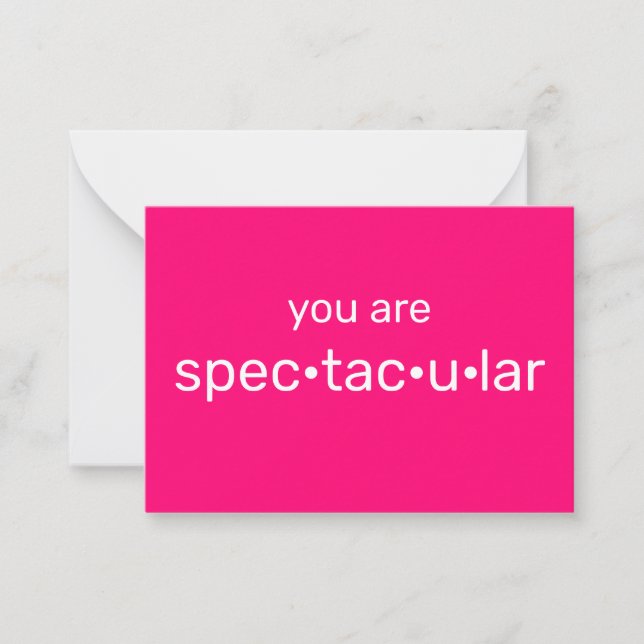 Tarjeta Pequeña Es espectacular la fuchsia rosa caliente moderna (Anverso)