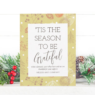 Tarjeta Pequeña Es La Temporada Para Ser Agradecido Navidad Corpor
