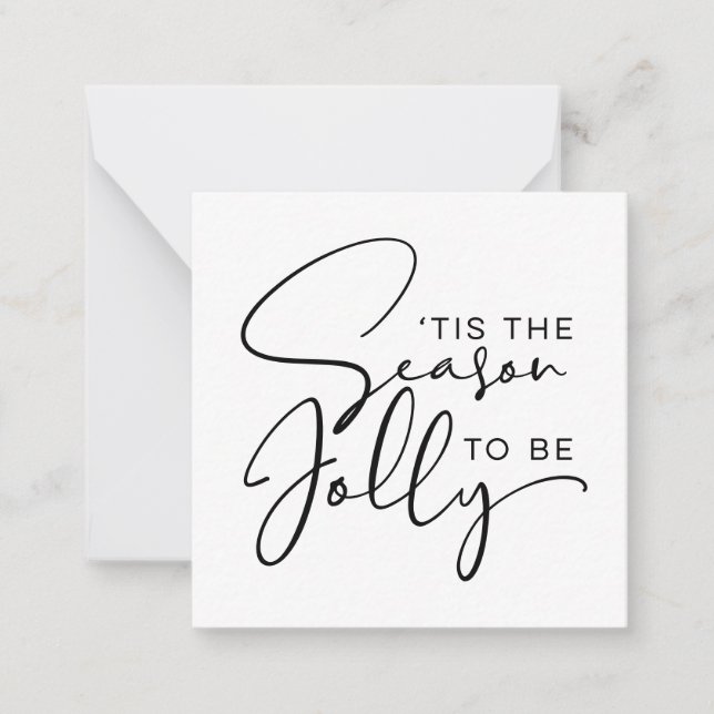Tarjeta Pequeña Es la Temporada para Ser Alegre Fiesta (Anverso)