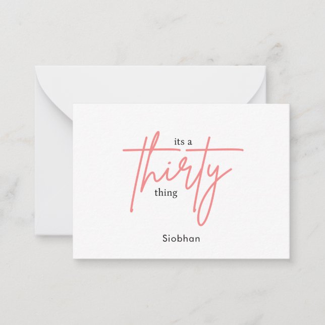 Tarjeta Pequeña es un 30 cumpleaños gracias (Anverso)