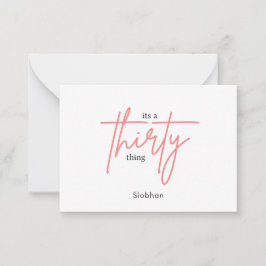 Tarjeta Pequeña es un 30 cumpleaños gracias