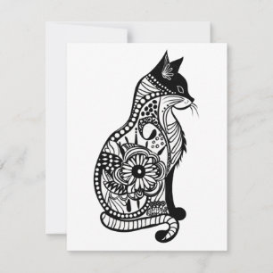 Tarjeta Pequeña Esbozo de gato curado II