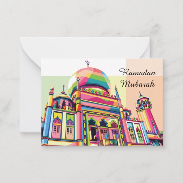 Tarjeta Pequeña Esbozo Estilo Pop De La Mezquita (Anverso)