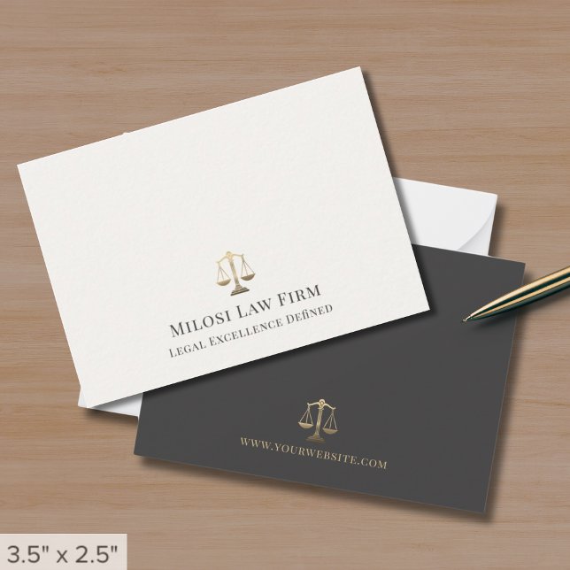 Tarjeta Pequeña Escalas de oro simples y elegantes (Subido por el creador)