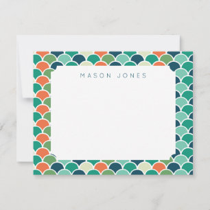 Tarjeta Pequeña Escamas de Sirena Multicolor Personalizadas para N