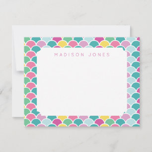Tarjeta Pequeña Escamas de Sirena Multicolor Personalizadas para N