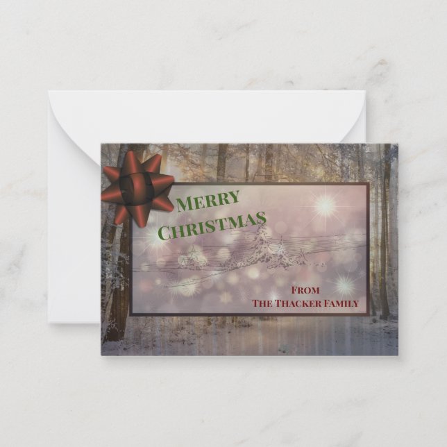 Tarjeta Pequeña Escarcha y espuma festiva: Magia navideña iluminad (Anverso)