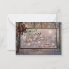 Tarjeta Pequeña Escarcha y espuma festiva: Magia navideña iluminad