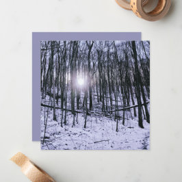 Tarjeta Pequeña Escena de invierno amanecer y nieve