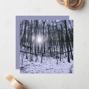 Tarjeta Pequeña Escena de invierno amanecer y nieve