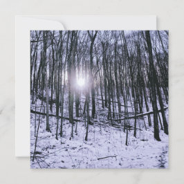 Tarjeta Pequeña Escena de invierno amanecer y nieve