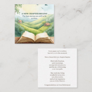 Tarjeta Pequeña Escena de paisaje de nuevo capítulo de libro abier