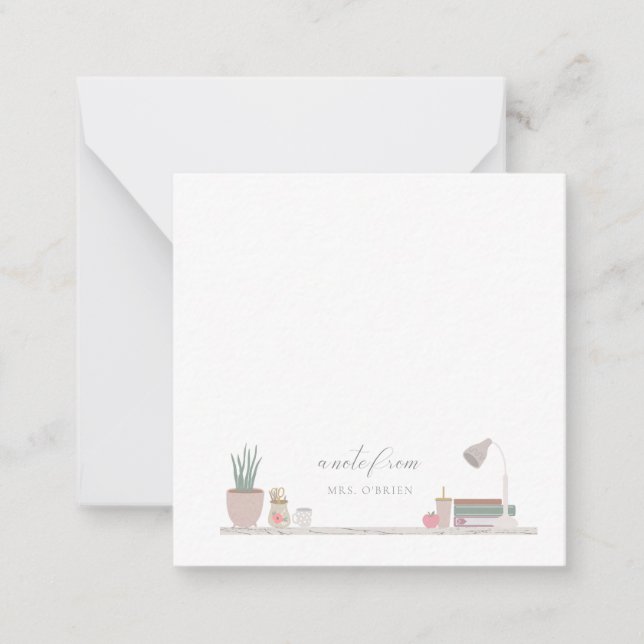 Tarjeta Pequeña Escritorio del profesor (Anverso)