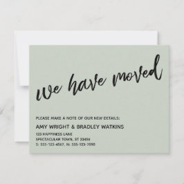 Tarjeta Pequeña Escritura A Mano Casual Que Hemos Movido La Invita
