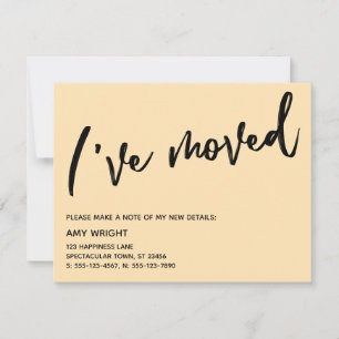 Tarjeta Pequeña Escritura a mano informal que he movido la Invitac