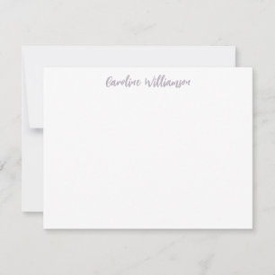 Tarjeta Pequeña Escritura a mano moderna Lilac Stationery personal
