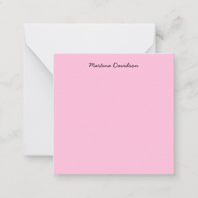 Tarjeta Pequeña Escritura de mano creativa rosa original (Anverso)