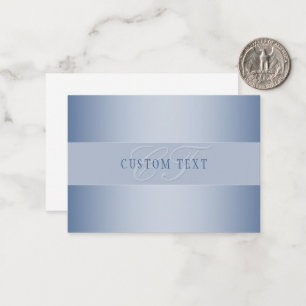 Tarjeta Pequeña Escritura Elegante Editable En Monograma Azul