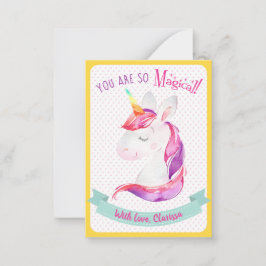 Tarjeta Pequeña Escuela de Classroom de Unicorn Día de San Valentí