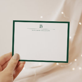 Tarjeta Pequeña Esmeralda Verde Simple Moderna Stationery Classic