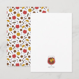 Tarjeta Pequeña especias de vino tinto navideño