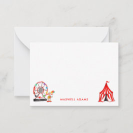 Tarjeta Pequeña Espectáculo de payasos de circo de carnaval lindo 