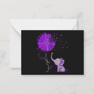 Tarjeta Pequeña Esperanza contra la cinta morada del elefante Alzh