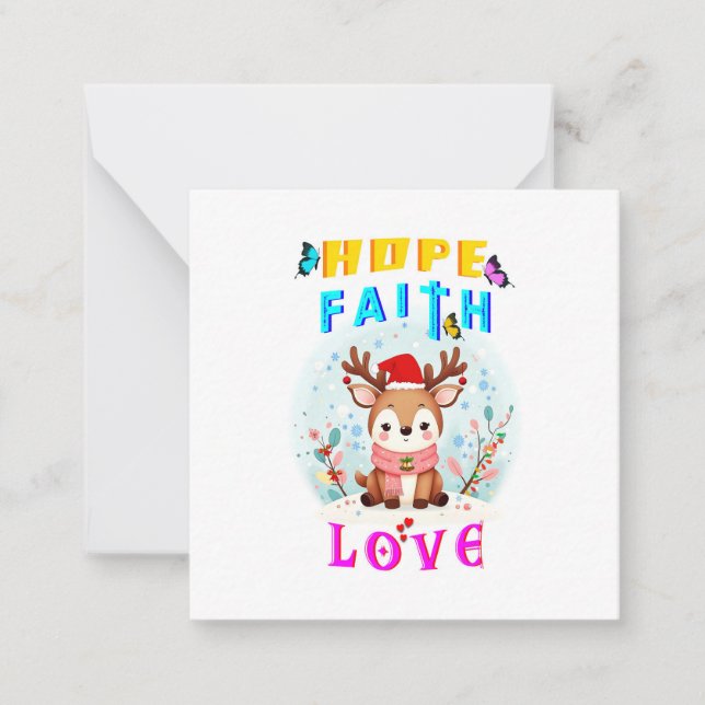 Tarjeta Pequeña Esperanza Fe Amor (Anverso)