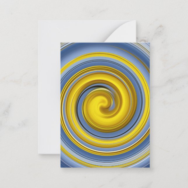 Tarjeta Pequeña Espiral amarillo y azul (Anverso)