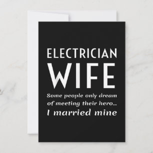 Tarjeta Pequeña Esposa orgullosa de un electricista cita
