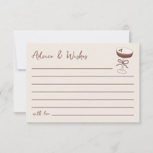 Tarjeta Pequeña Espresso Martini Bridal Shower Consejos y deseos
