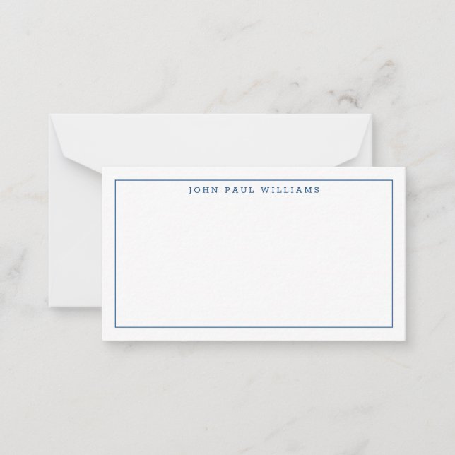 Tarjeta Pequeña Esquina delgada formal profesional azul de la mari (Anverso)