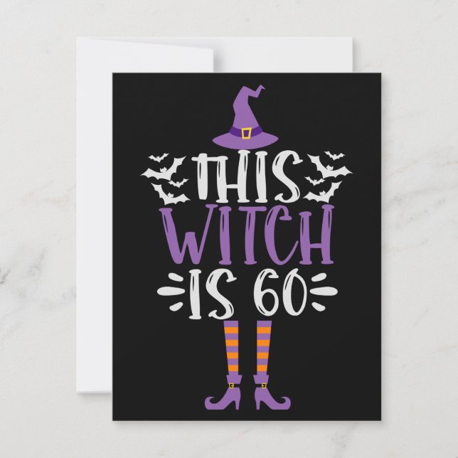 Tarjeta Pequeña Esta bruja es el cumpleaños número 60 de Halloween (Anverso)