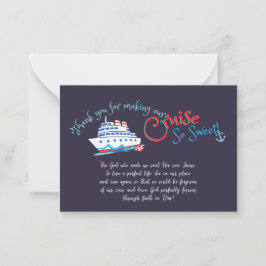 Tarjeta Pequeña Establecer el crucero en vela gracias a la tripula