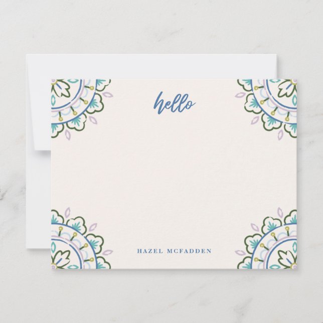 Tarjeta Pequeña Estación Chantilly Boho Mandala - Azure (Anverso)