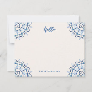 Tarjeta Pequeña Estación Chantilly Boho Mandala - Cobalto