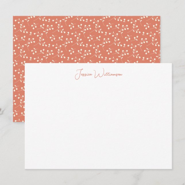 Tarjeta Pequeña Estacionalidad Botánica Personalizada Boho Terraco (Anverso / Reverso)