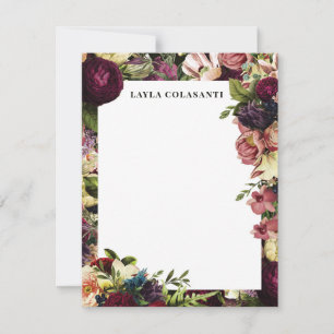 Tarjeta Pequeña Estacionalidad Floral Ambientada Para Mujeres