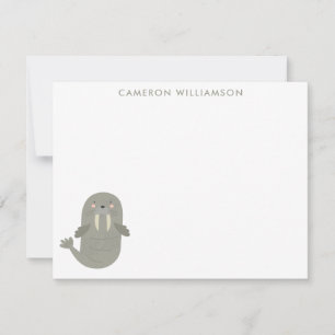 Tarjeta Pequeña Estacionalidad personalizada de Cute Arctic Walrus