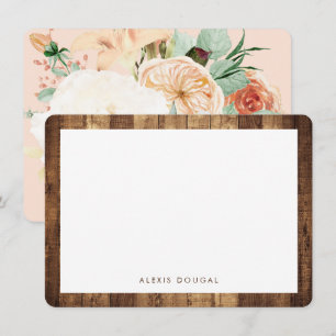 Tarjeta Pequeña Estacionalidad Rustica Personalizada Floral de Woo