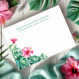Tarjeta Pequeña Estacionalidad Trópica de Flor Hibiscus Personaliz
