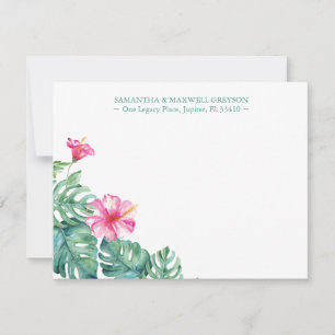 Tarjeta Pequeña Estacionalidad Trópica de Flor Hibiscus Personaliz