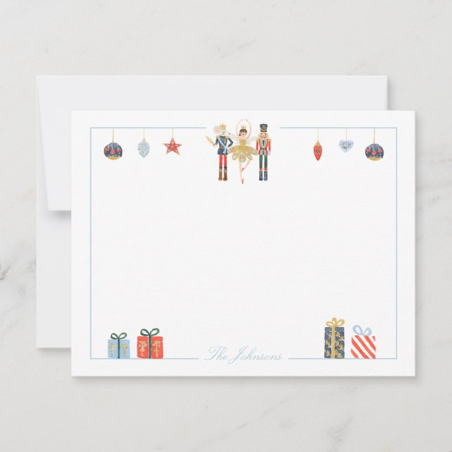 Tarjeta Pequeña Estacionamiento clásico de Navidades Nutcracker (Anverso)