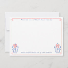 Tarjeta Pequeña Estacionamiento De Acuarela Azul Rosa Femenino Con