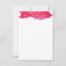 Tarjeta Pequeña Estacionamiento de acuarela rosa caliente