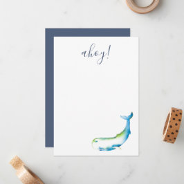 Tarjeta Pequeña Estacionamiento de ballenas de color azul