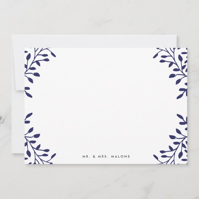 Tarjeta Pequeña Estacionamiento de boda de jardín secreto - Armada (Anverso)