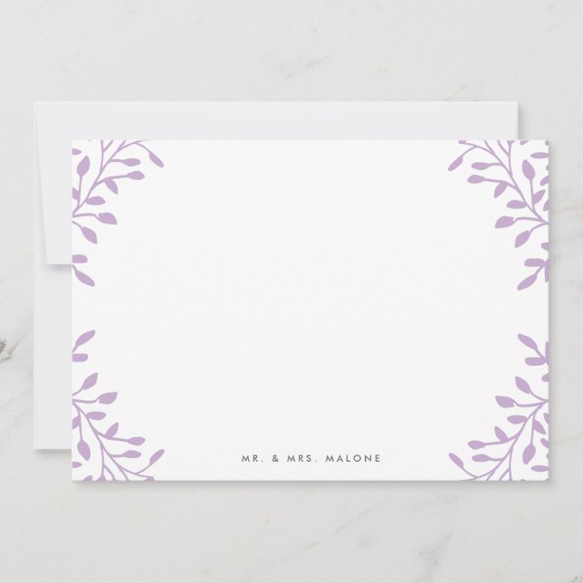 Tarjeta Pequeña Estacionamiento de boda de jardín secreto - Púrpur (Anverso)