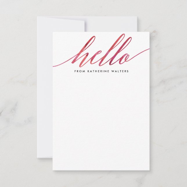 Tarjeta Pequeña Estacionamiento de caligrafía de acuarela rosa mod (Anverso)