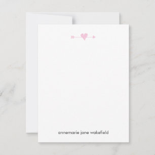 Tarjeta Pequeña Estacionamiento de flecha y corazón A2 - PINK